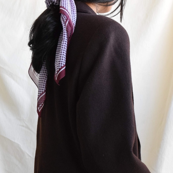 Vintage dark brown wool longline coat - Picture 5 of 7